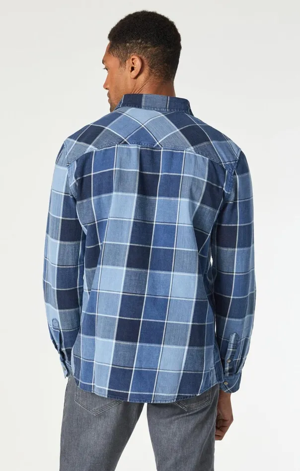 Men Check Shirt In Indigo Check Mavi Jeans TShirts Men Check Shirt In Indigo Check Mavi Jeans TShirts