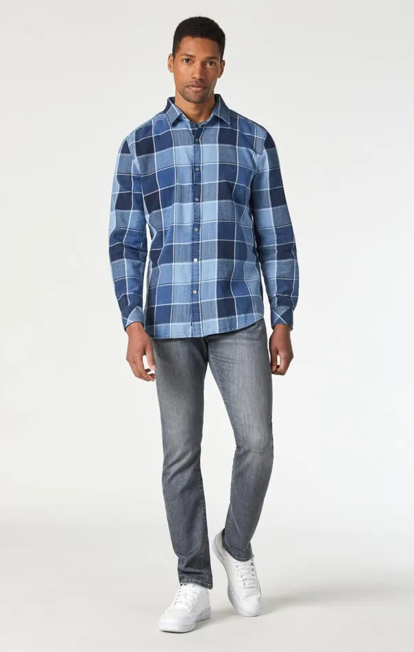 Men Check Shirt In Indigo Check Mavi Jeans TShirts Men Check Shirt In Indigo Check Mavi Jeans TShirts