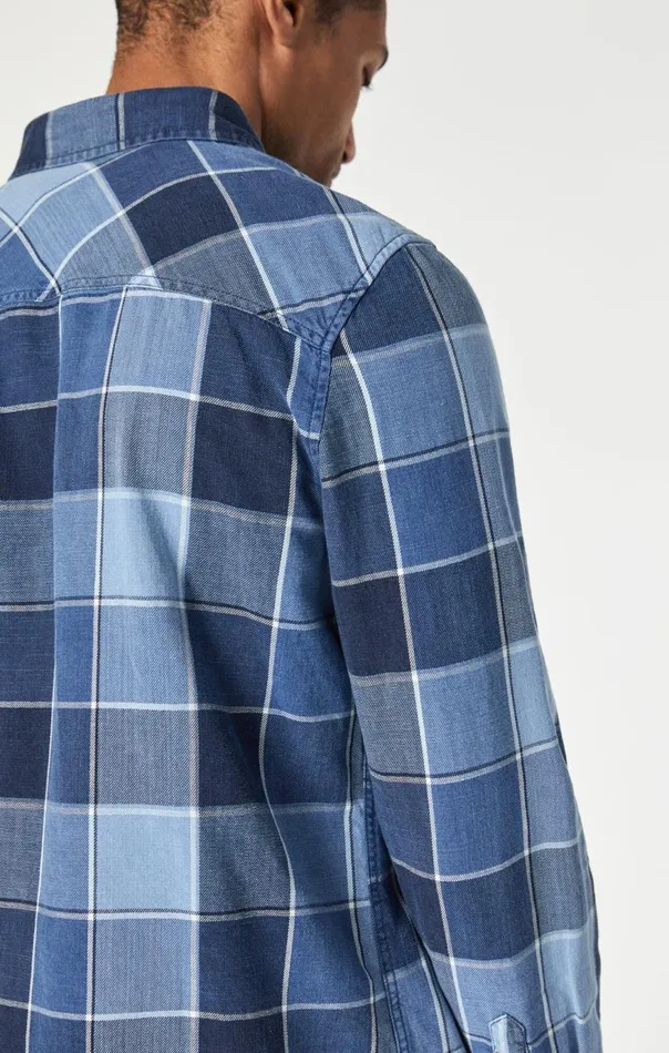 Men Check Shirt In Indigo Check Mavi Jeans TShirts Men Check Shirt In Indigo Check Mavi Jeans TShirts