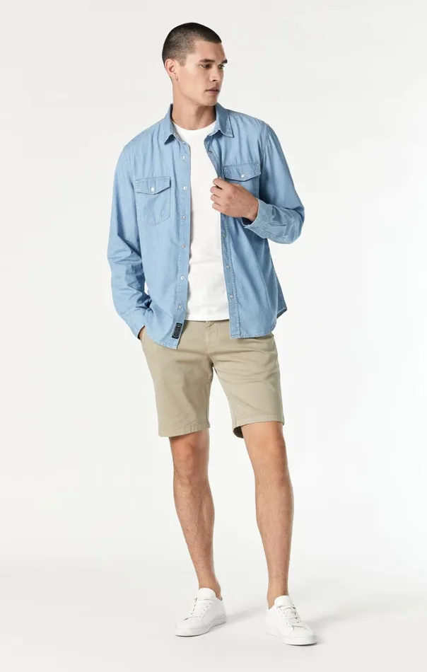 Men Dave Button Down Shirt In Bleached Denim Mavi Jeans Shirts Men Dave Button Down Shirt In Bleached Denim Mavi Jeans Shirts
