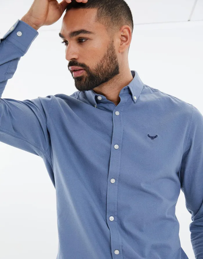 Men Denim Blue Cotton Regular Fit Long Sleeve Shirt Denim Blue Threadbare Shirts Men Denim Blue Cotton Regular Fit Long Sleeve Shirt Denim Blue Threadbare Shirts