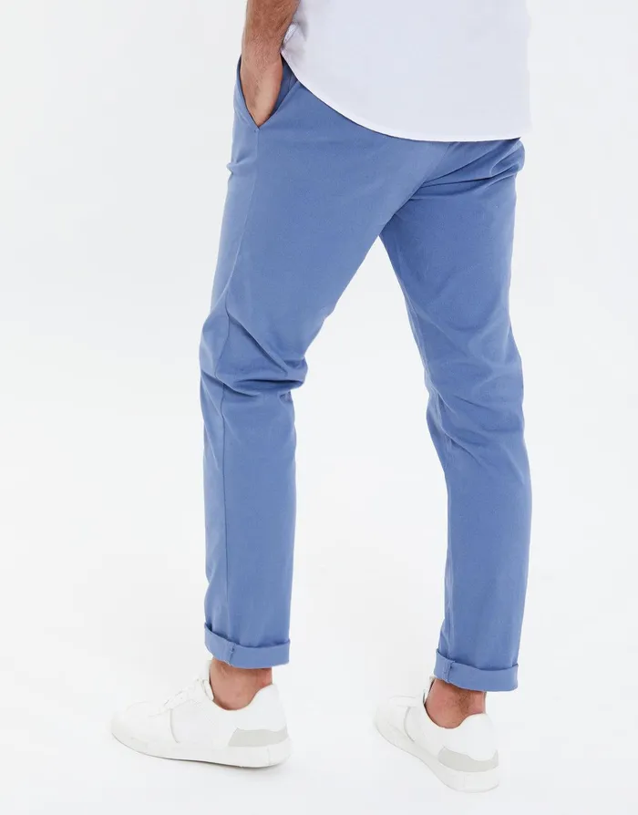Men Denim Blue Stretch Chino Trousers Denim Blue Threadbare Trousers and Cargos Men Denim Blue Stretch Chino Trousers Denim Blue Threadbare Trousers and Cargos