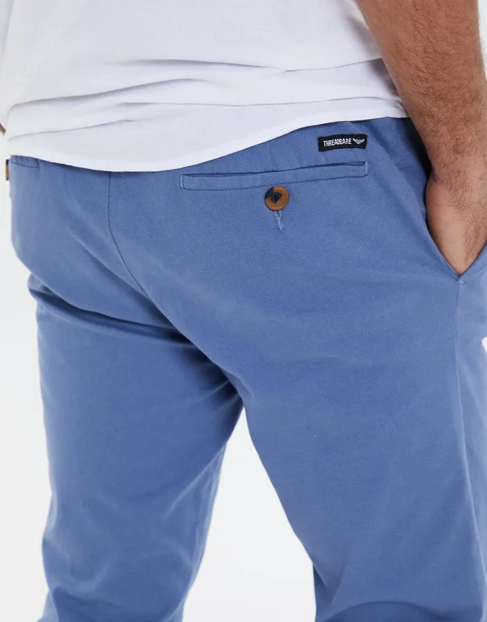 Men Denim Blue Stretch Chino Trousers Denim Blue Threadbare Trousers and Cargos Men Denim Blue Stretch Chino Trousers Denim Blue Threadbare Trousers and Cargos