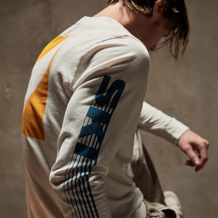 Men Graphics James Perse Long Sleeve Ski Patrol Graphic White