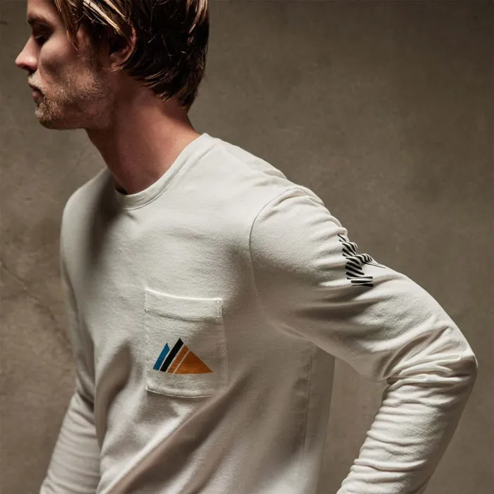 Men Graphics James Perse Long Sleeve Ski Patrol Graphic White