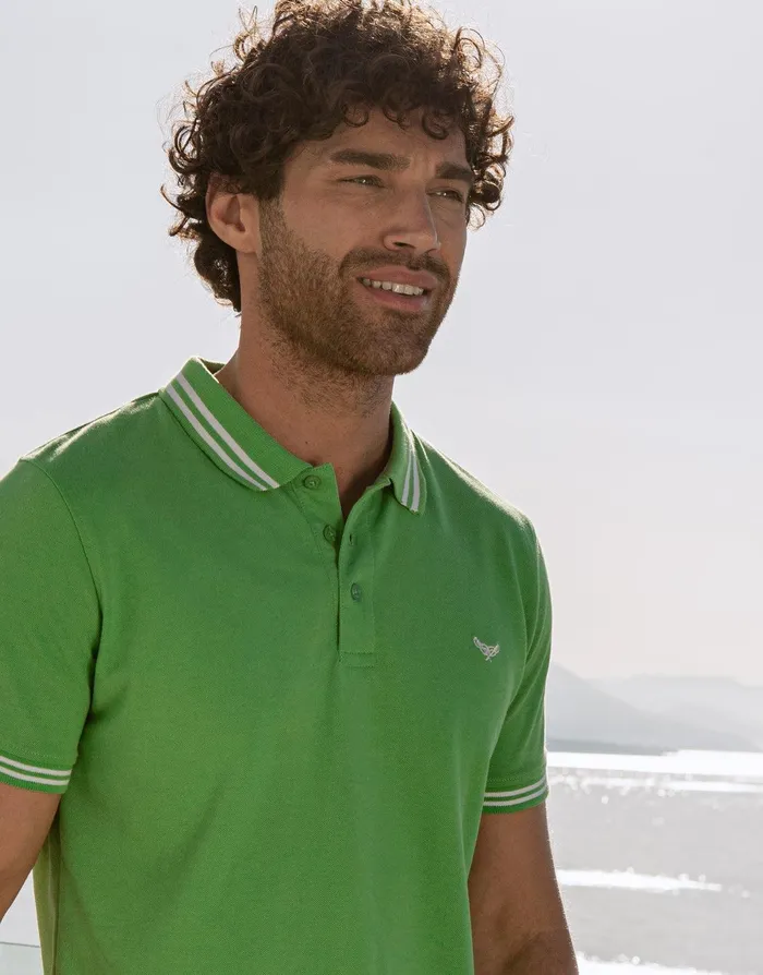 Men Green Rib Collar Classic Polo Shirt Green Threadbare Polo Shirts Men Green Rib Collar Classic Polo Shirt Green Threadbare Polo Shirts