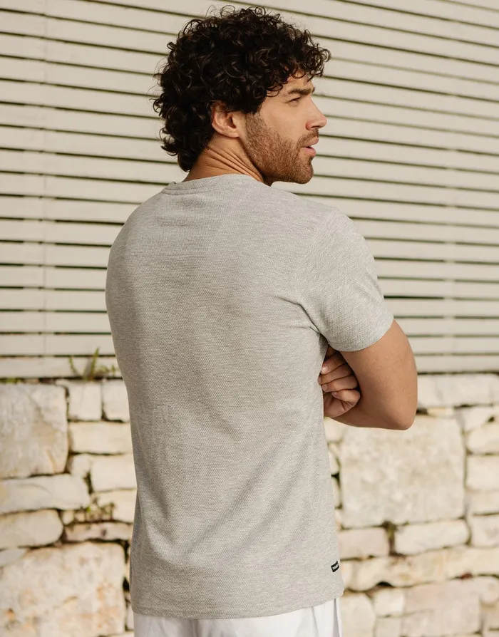 Men Grey Marl Popcorn Jersey TShirt Grey Marl Threadbare TShirts Men Grey Marl Popcorn Jersey TShirt Grey Marl Threadbare TShirts