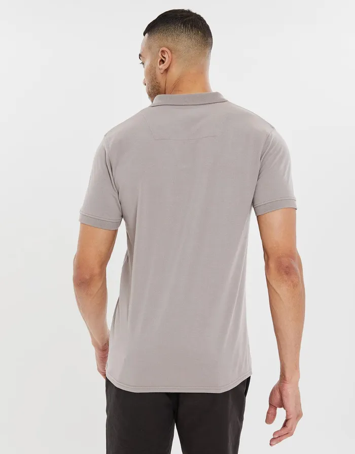 Men Grey Open Neck Collar Polo Shirt Grey Threadbare Polo Shirts Men Grey Open Neck Collar Polo Shirt Grey Threadbare Polo Shirts