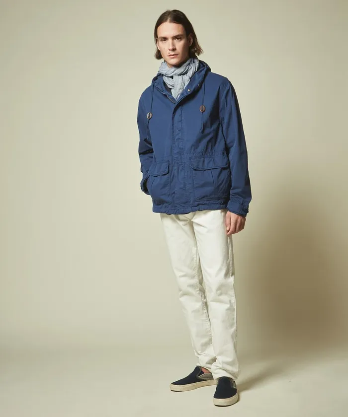 Men Hartford Accessories Blue Linen Scarf