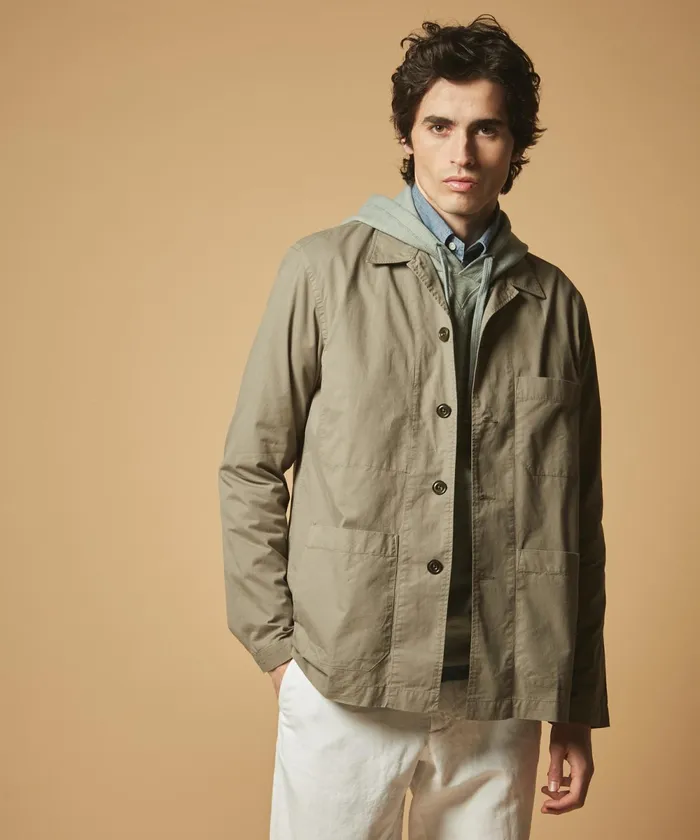 Men Hartford Jackets and Outerwear Army Perry Light Chino Jacket