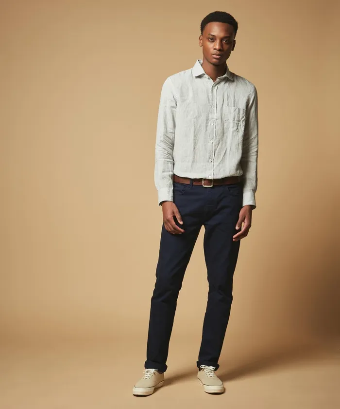 Men Hartford Pants Navy Tim 5Pockets Pants In Cotton Twill