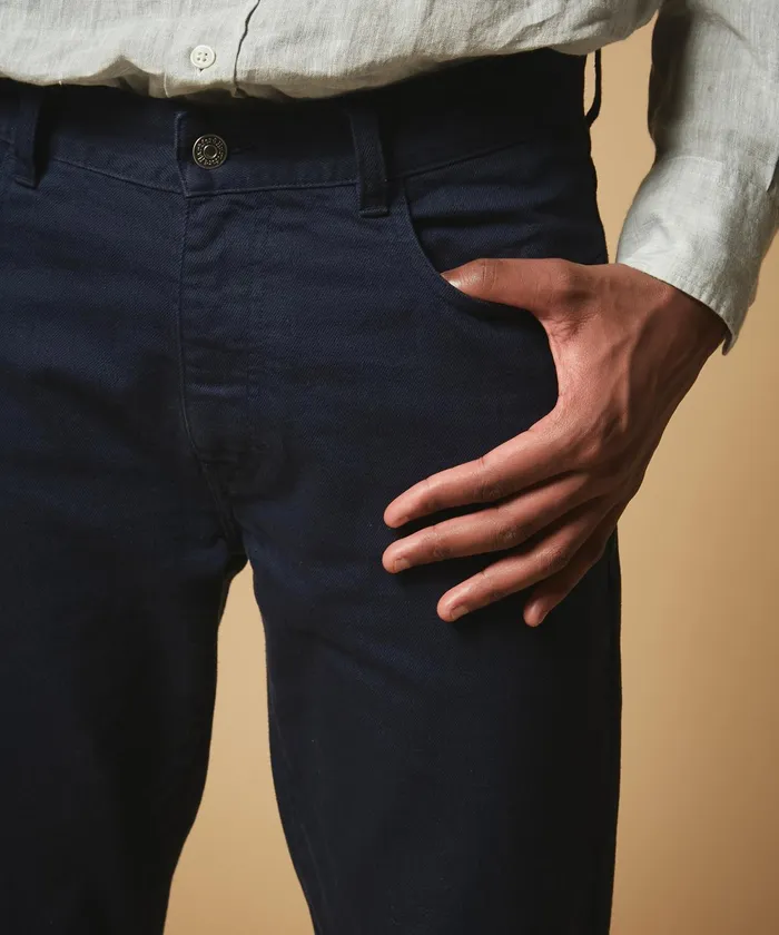 Men Hartford Pants Navy Tim 5Pockets Pants In Cotton Twill