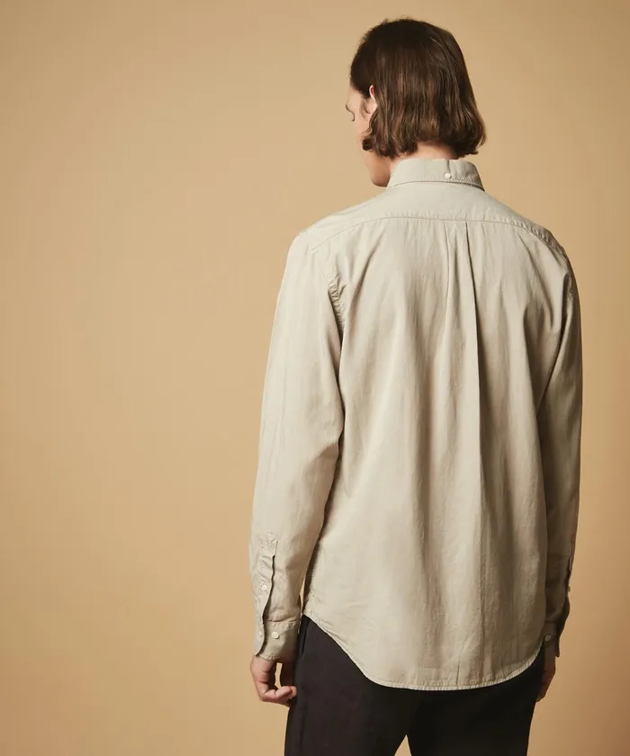 Men Hartford Shirts Flax Summer Twill Pitt Regular Shirt