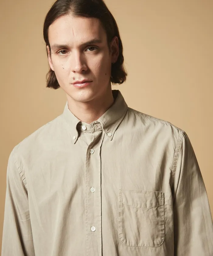 Men Hartford Shirts Flax Summer Twill Pitt Regular Shirt
