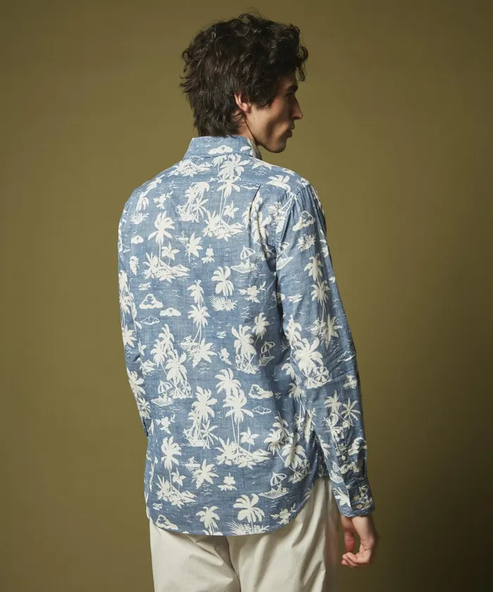 Men Hartford Shirts Regular Paul Shirt With Surf Print