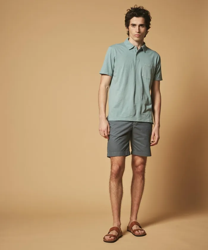 Men Hartford Shorts Blue Cotton Twill Bobby Bermuda Shorts
