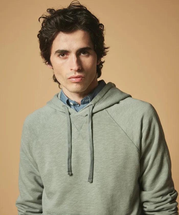 Men Hartford Sweaters GreyGreen Light Cotton Hoody