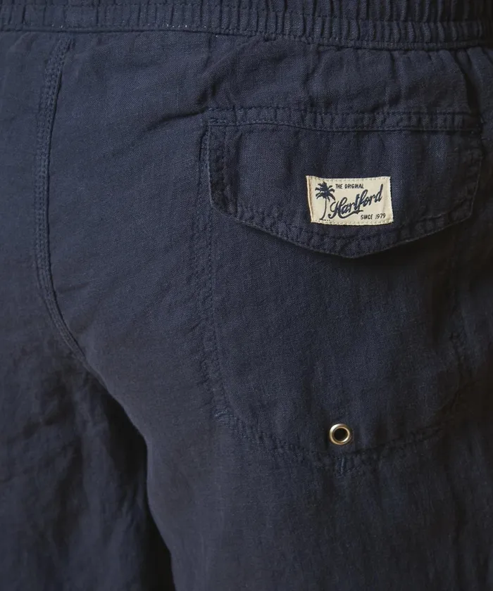 Men Hartford Swimwear Navy LongLength Linen Swim Shorts