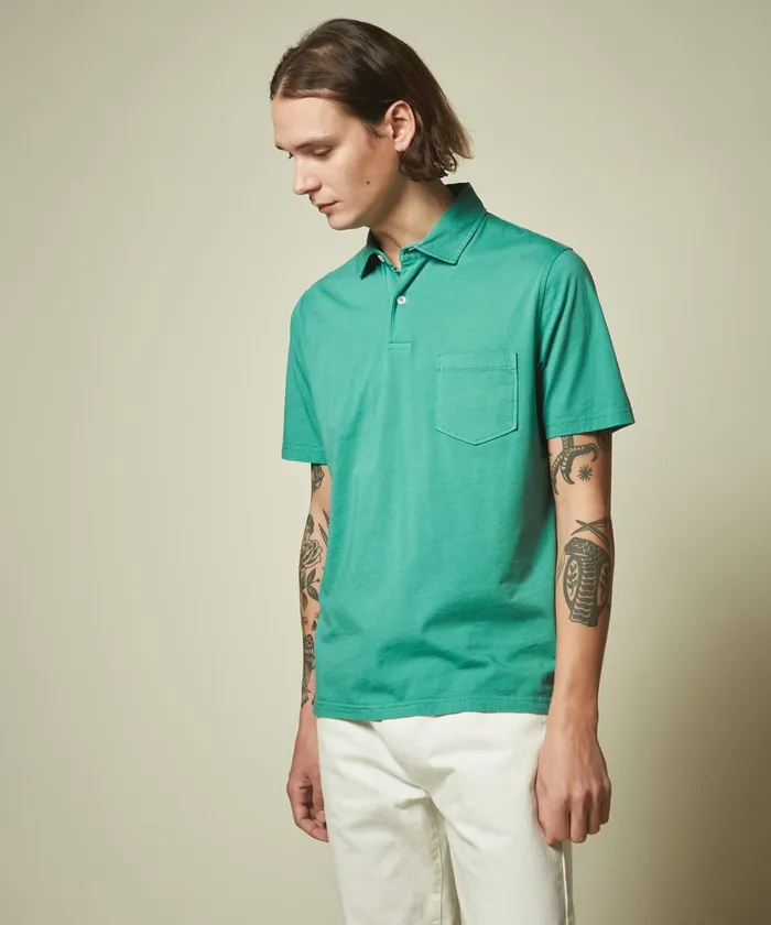 Men Hartford TShirts and Polos Green Cotton Jersey Polo