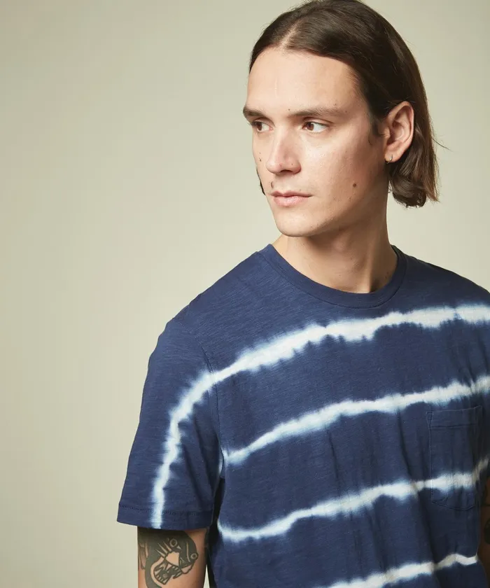 Men Hartford TShirts and Polos Indigo Slub Cotton Pocket Tee