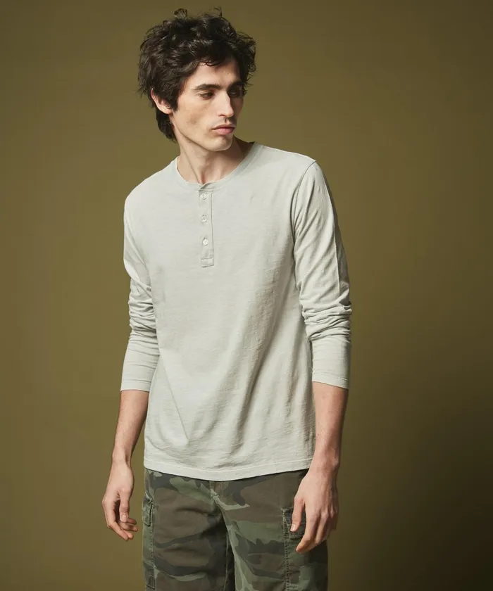 Men Hartford TShirts and Polos Stone Cotton Henley TeeShirt