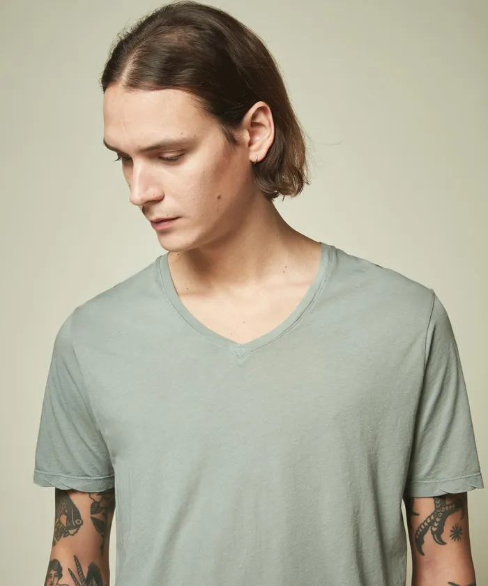 Men Hartford TShirts and Polos Verdigris Light Jersey VNeck TShirt