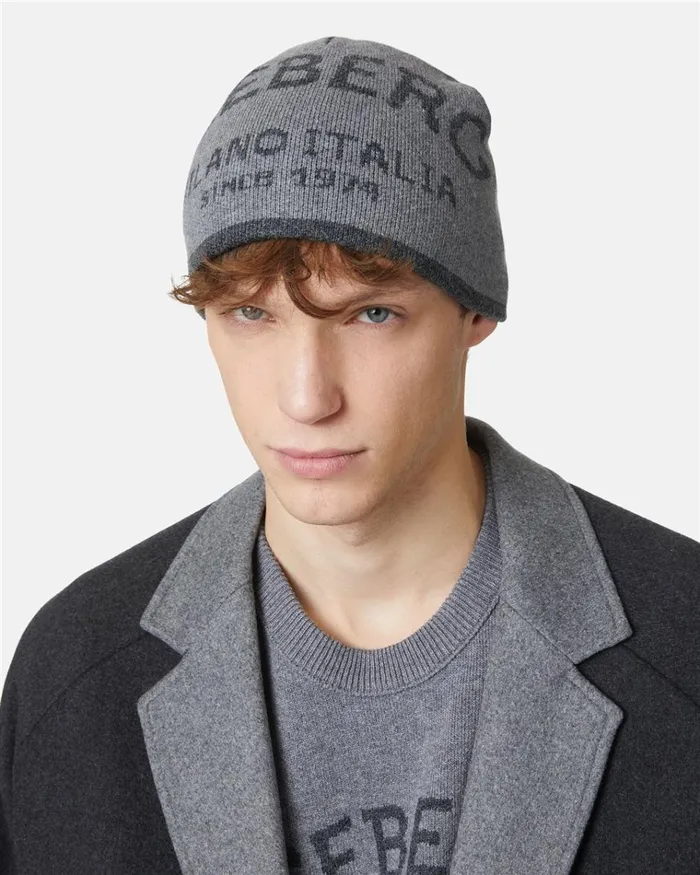 Men Hats Iceberg Knitted Hat In Carded Wool Blend Men Hats Iceberg Knitted Hat In Carded Wool Blend