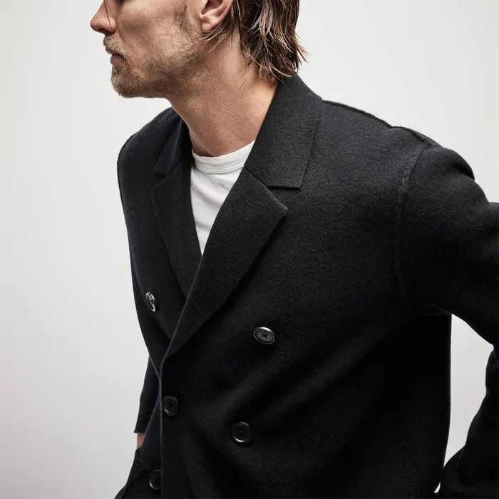 Men JacketsOuterwear James Perse Double Breasted Cashmere Blazer Black