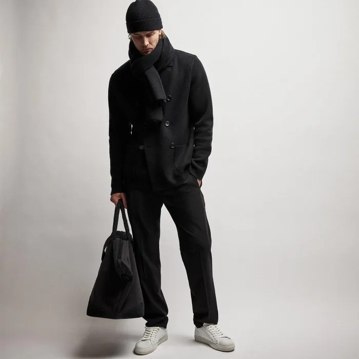 Men JacketsOuterwear James Perse Double Breasted Cashmere Blazer Black