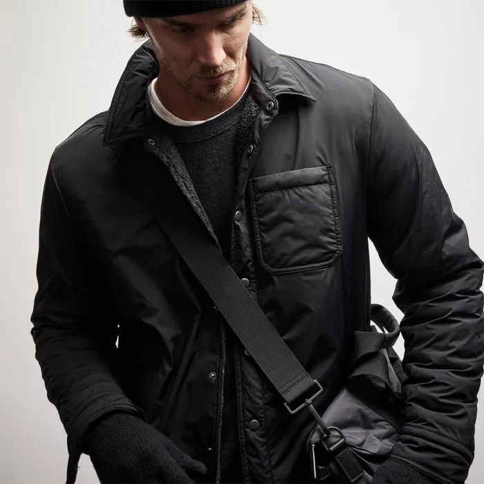 Men JacketsOuterwear James Perse Plaid Lined Performance Jacket Blackcarbon