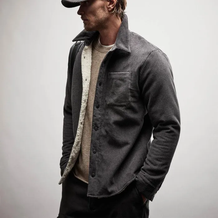 Men JacketsOuterwear James Perse Sherpa Lined Corduroy Shirt Jacket Magma