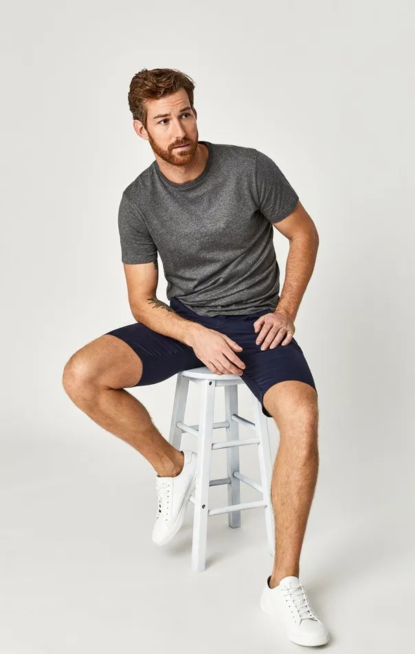 Men Jacob Shorts In Dark Navy Sateen Twill Mavi Jeans Shorts