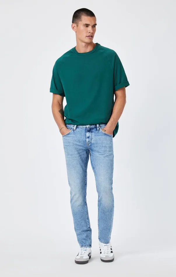 Men Jake Slim Leg In Light Brushed Recycled Blue Mavi Jeans Denim