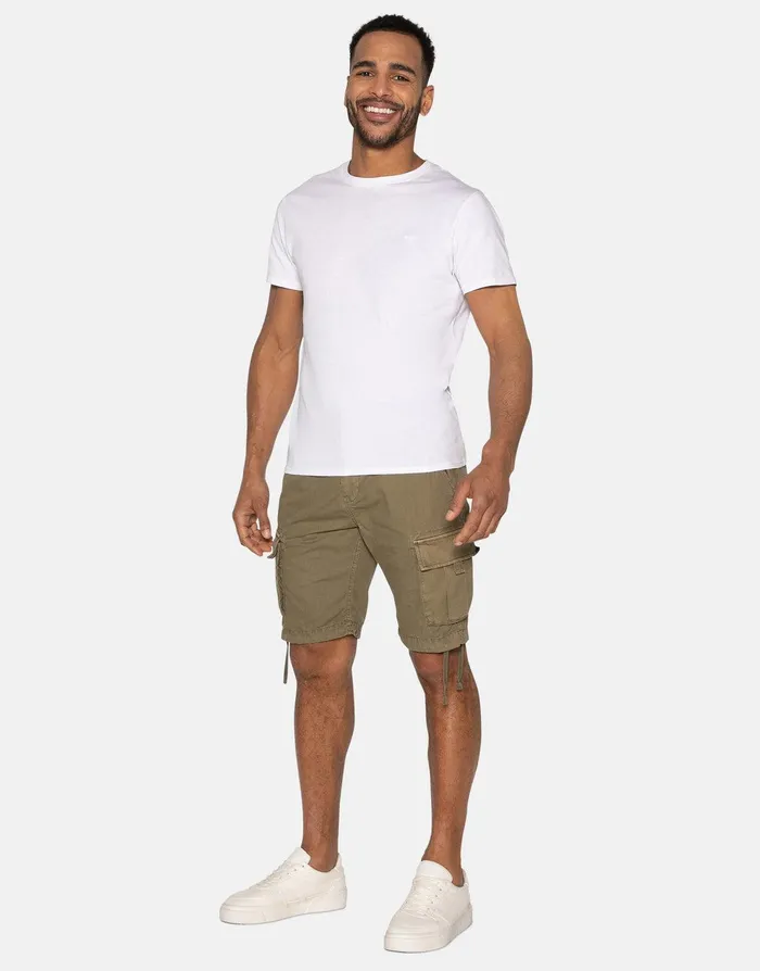 Men Khaki Cargo Shorts Khaki Threadbare Shorts