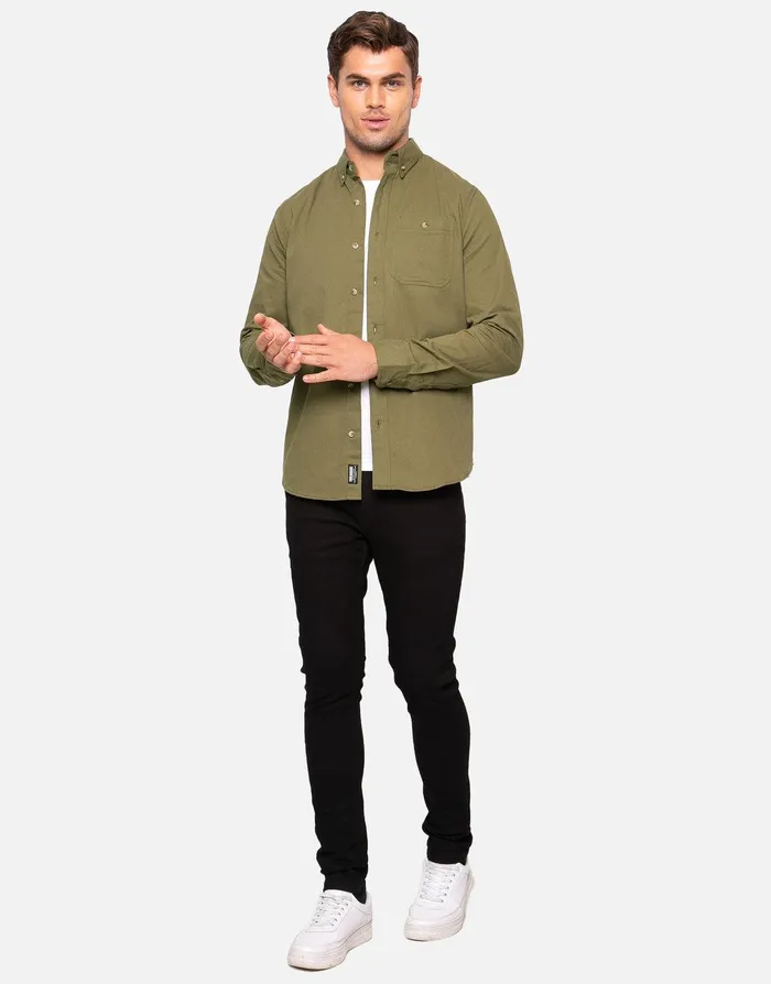 Men Khaki Plain Long Sleeve Shirt Khaki Threadbare Shirts Men Khaki Plain Long Sleeve Shirt Khaki Threadbare Shirts