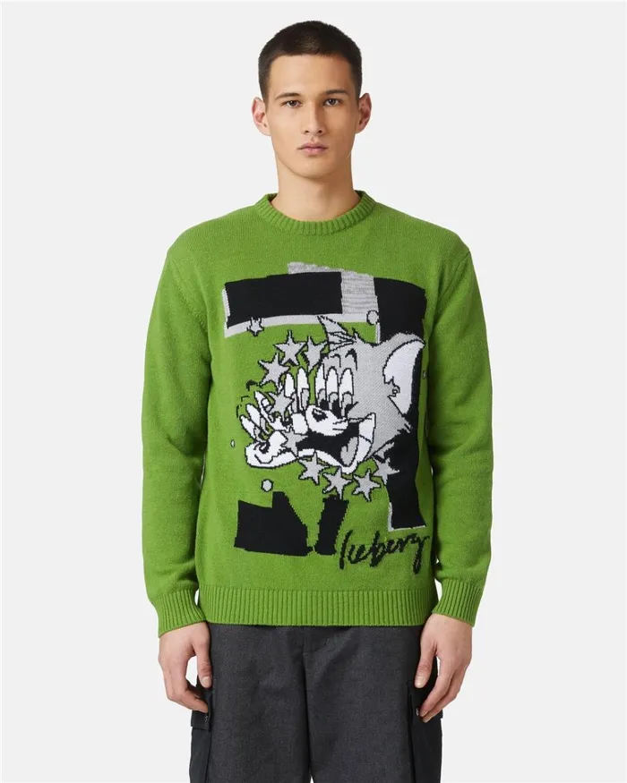 Men KNITWEAR Iceberg Wool Sweater With Cartoon
