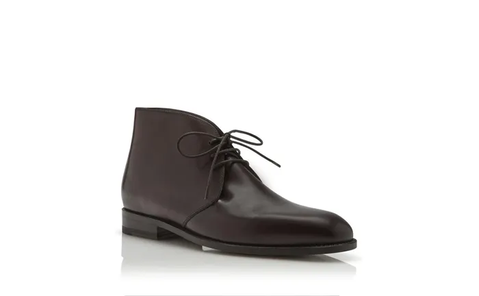 Men LaceUps Manolo Blahnik WARWICK Dark Brown Calf Leather Desert Boots