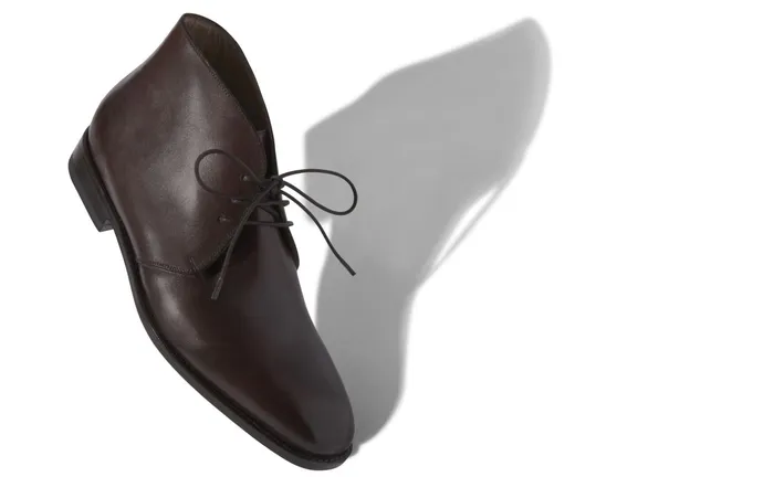 Men LaceUps Manolo Blahnik WARWICK Dark Brown Calf Leather Desert Boots Men LaceUps Manolo Blahnik WARWICK Dark Brown Calf Leather Desert Boots