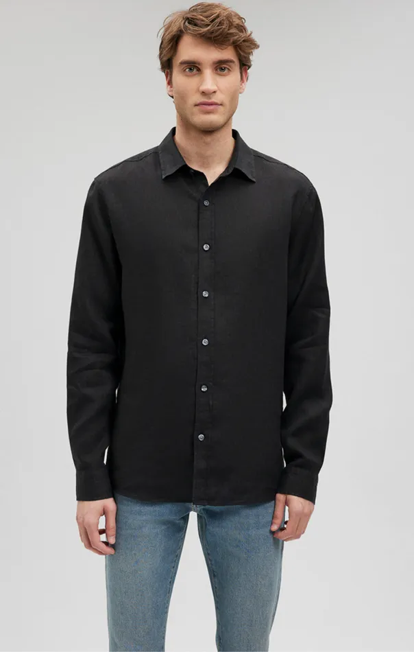 Men Linen ButtonUp Shirt In Black Mavi Jeans TShirts Men Linen ButtonUp Shirt In Black Mavi Jeans TShirts