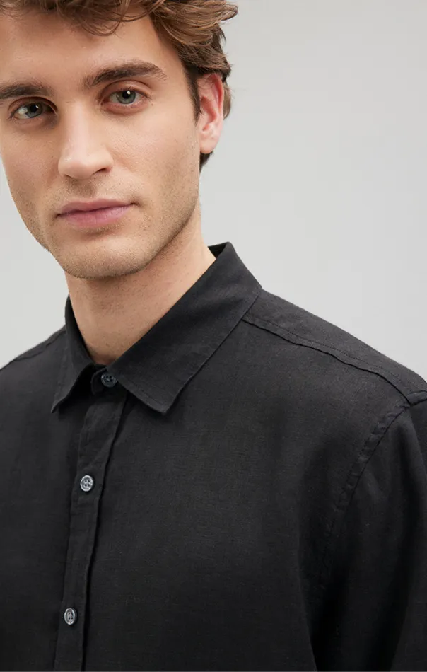 Men Linen ButtonUp Shirt In Black Mavi Jeans TShirts Men Linen ButtonUp Shirt In Black Mavi Jeans TShirts