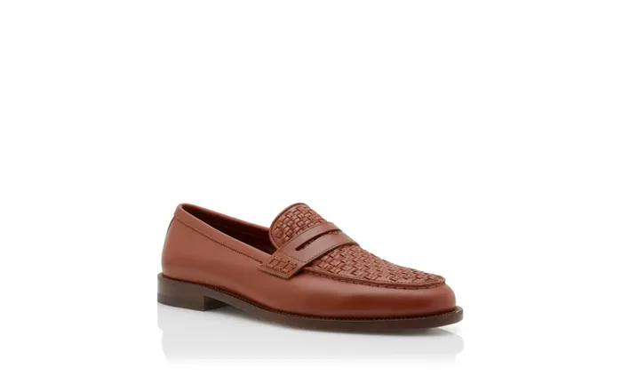 Men Loafers Manolo Blahnik PERRY Brown Calf Leather Penny Loafers