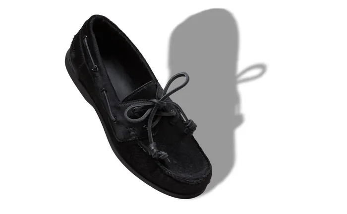 Men Loafers Manolo Blahnik SIDMOUTH Black Calf Hair Boat Shoes Men Loafers Manolo Blahnik SIDMOUTH Black Calf Hair Boat Shoes