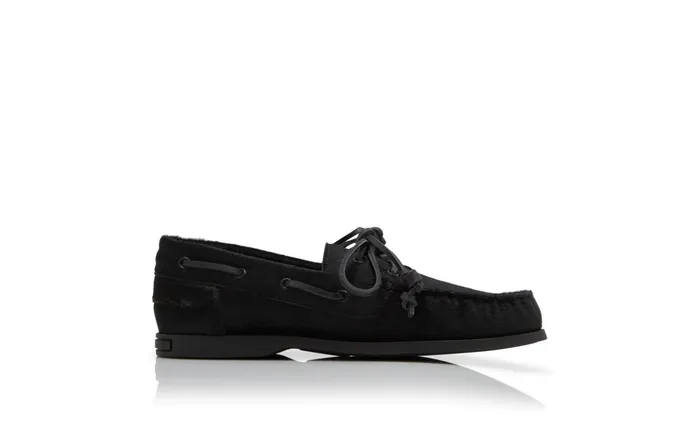 Men Loafers Manolo Blahnik SIDMOUTH Black Calf Hair Boat Shoes Men Loafers Manolo Blahnik SIDMOUTH Black Calf Hair Boat Shoes