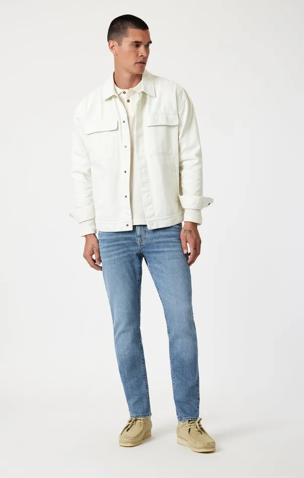 Men Marcus Slim Straight Leg In Light Brushed Classic Blue Mavi Jeans Denim