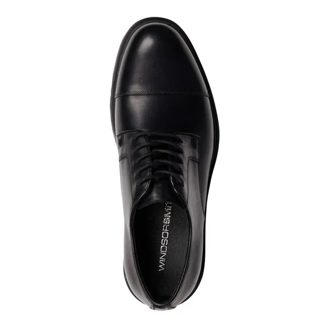 Men Massimo Black Leather Shoes Windsor Smith Shoes