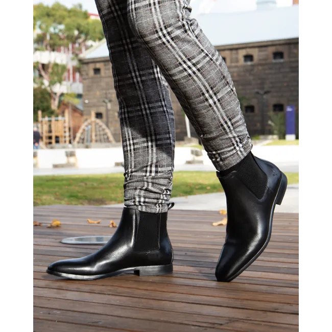 Men Matteo Black Leather Boots Windsor Smith Boots