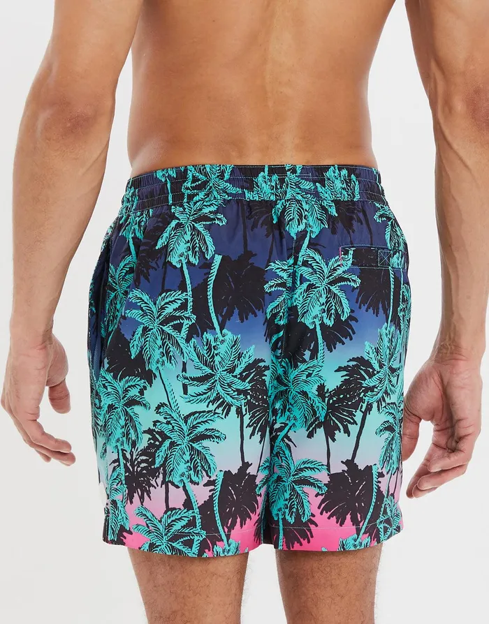 Men Multi Digital Palm Print Swim Shorts Multi Threadbare Swimwear Men Multi Digital Palm Print Swim Shorts Multi Threadbare Swimwear