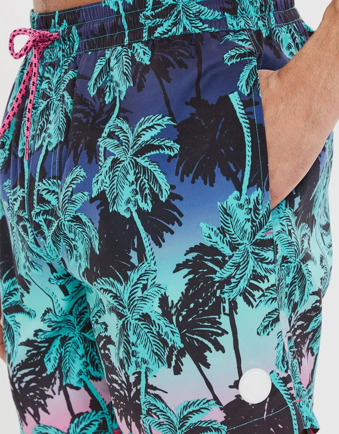 Men Multi Digital Palm Print Swim Shorts Multi Threadbare Swimwear Men Multi Digital Palm Print Swim Shorts Multi Threadbare Swimwear