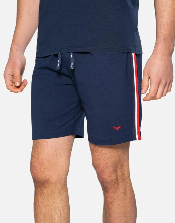 Men Navy and Grey Pyjama Jogger Shorts 2 Pack NavyGrey Marl Threadbare Loungewear Men Navy and Grey Pyjama Jogger Shorts 2 Pack NavyGrey Marl Threadbare Loungewear