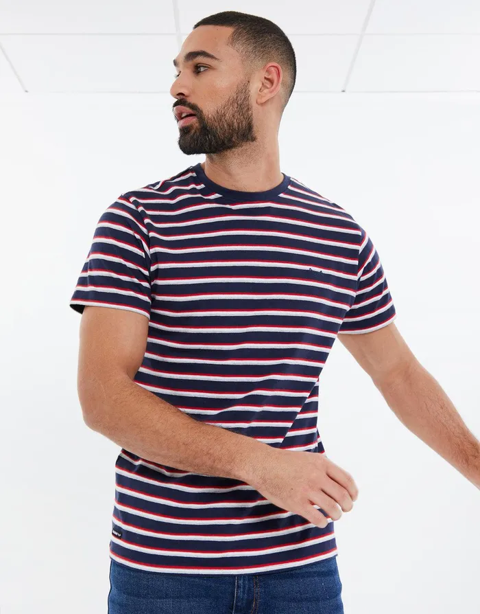 Men Navy and Multi Stripe TShirt Navy Threadbare TShirts Men Navy and Multi Stripe TShirt Navy Threadbare TShirts